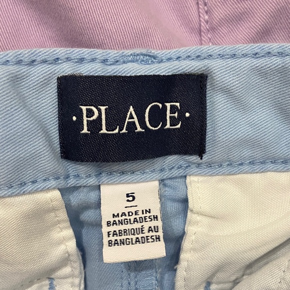 2 Children’s Place Kids' Lavender and Light Blue Shorts with Belt. Sold as pair - Picture 2 of 4